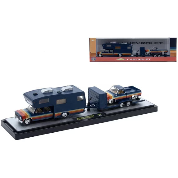 M2 Machines 1975 Chevy Cheyenne Super 30 Camper & Chevy C10 Silverado R100