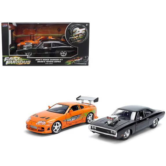 Jada 1:24 Fast & Furious Twin Pack – Dom’s Dodge Charger R/T and Brian’s Toyota Supra