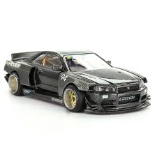 Kaido House x Mini GT 1:64 Nissan Skyline GT-R (R34) Kaido Works GReddy V2 – Black w/ Carbon