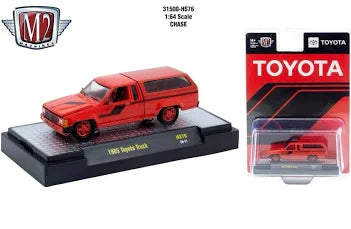 M2 Machines 1:64 1985 Toyota Truck with Camper Shell – Red