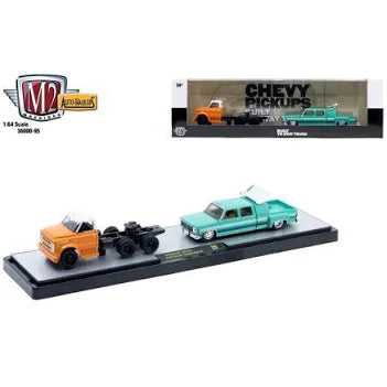 M2 Machines 1970 Chevrolet C60 Truck & 1974 Chevrolet Cheyenne Super 30 Dually Squarebody Haulers R96
