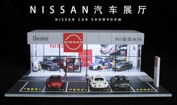 Moreart 1:64 Nissan Showroom & Parking Lot with LED light