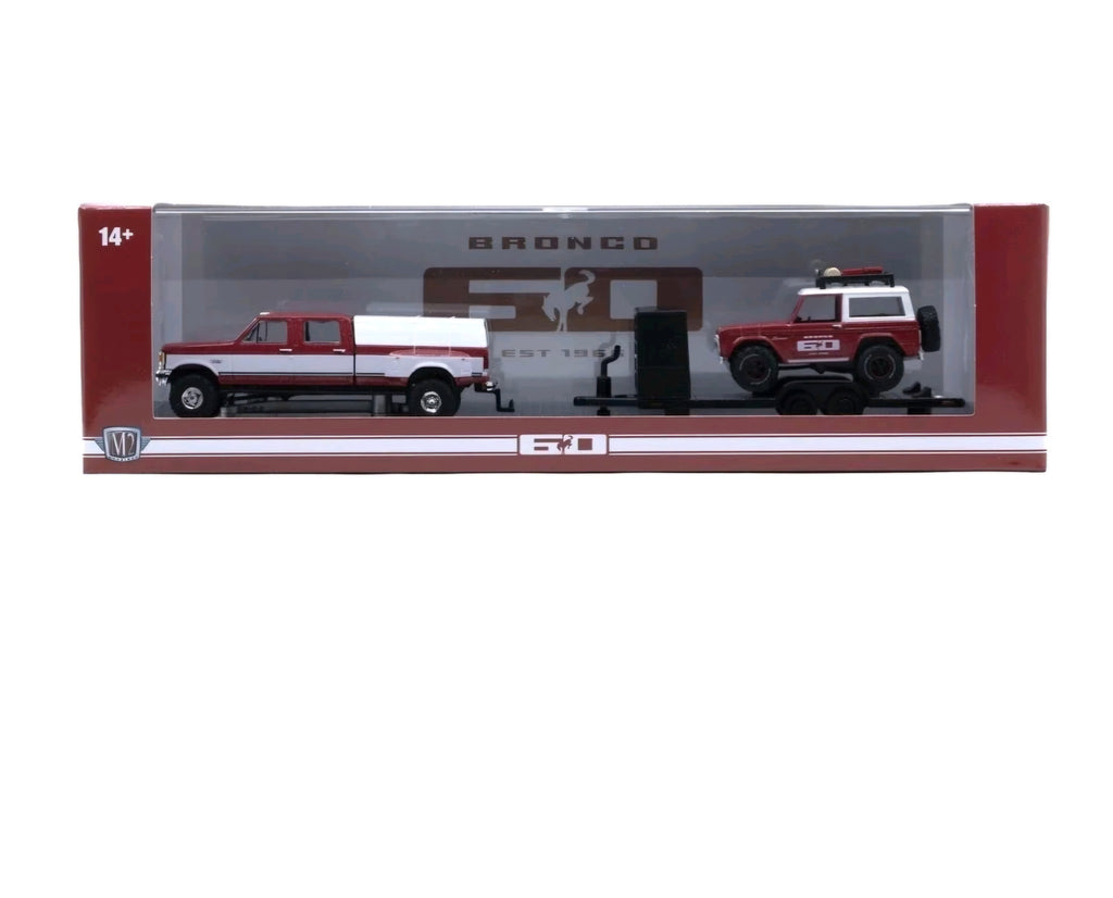 M2 Machines 1987 Ford F350 Dually & 1966 Ford Bronco R100 Hauler