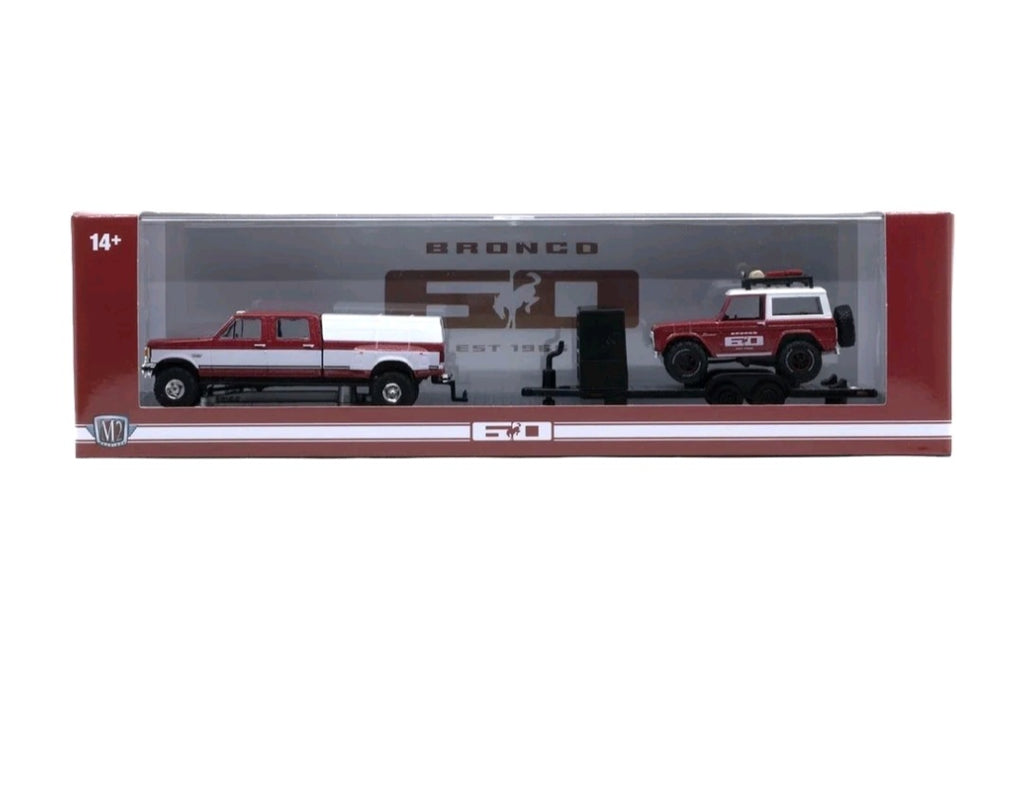 M2 Machines 1987 Ford F350 Dually & 1966 Ford Bronco R100 Hauler