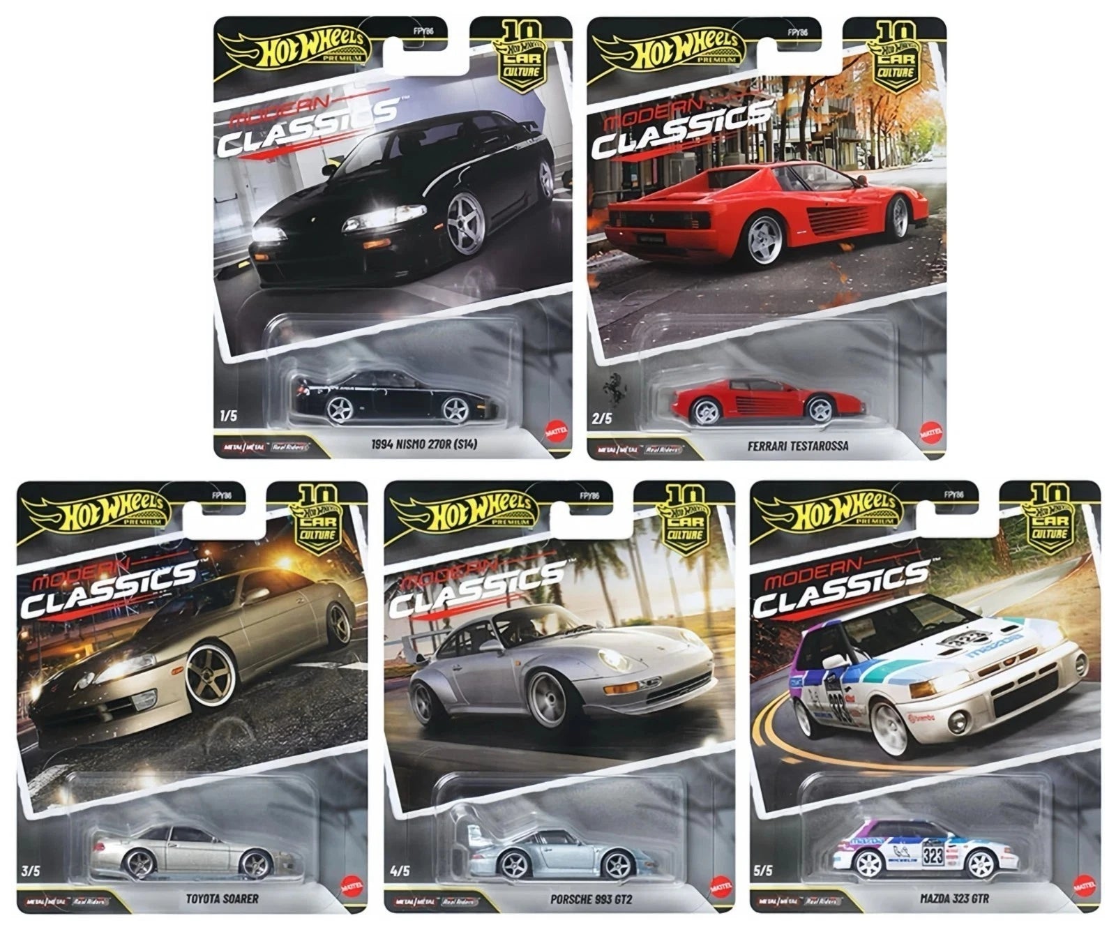 Hot Wheels Premium Modern Classic Fast Set of 5