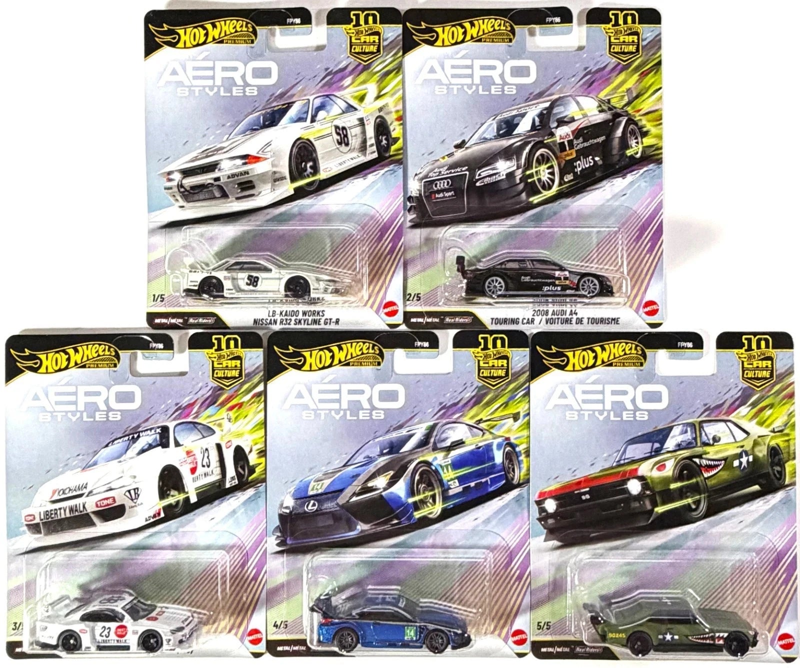 Hot Wheels Premium Car Culture Aero Styles 2026 Set of 5